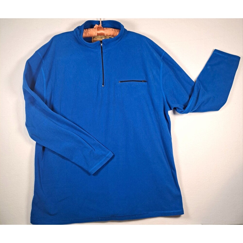 Big Ball Sports Men’s XL Blue Fleece 1/4 Zip Mock Neck Polyester Sweatshirt